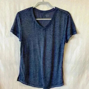 BCG BURNOUT SHORT SLEEVE V-NECK WORKOUT‎ TOP SHIRT BLUE SIZE M LIGHTWEIGHT
